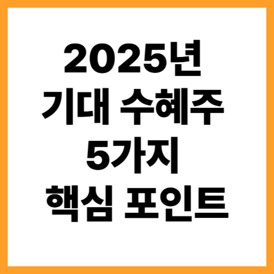 2025년 기대되는 수혜주 5가지 핵심 포인트