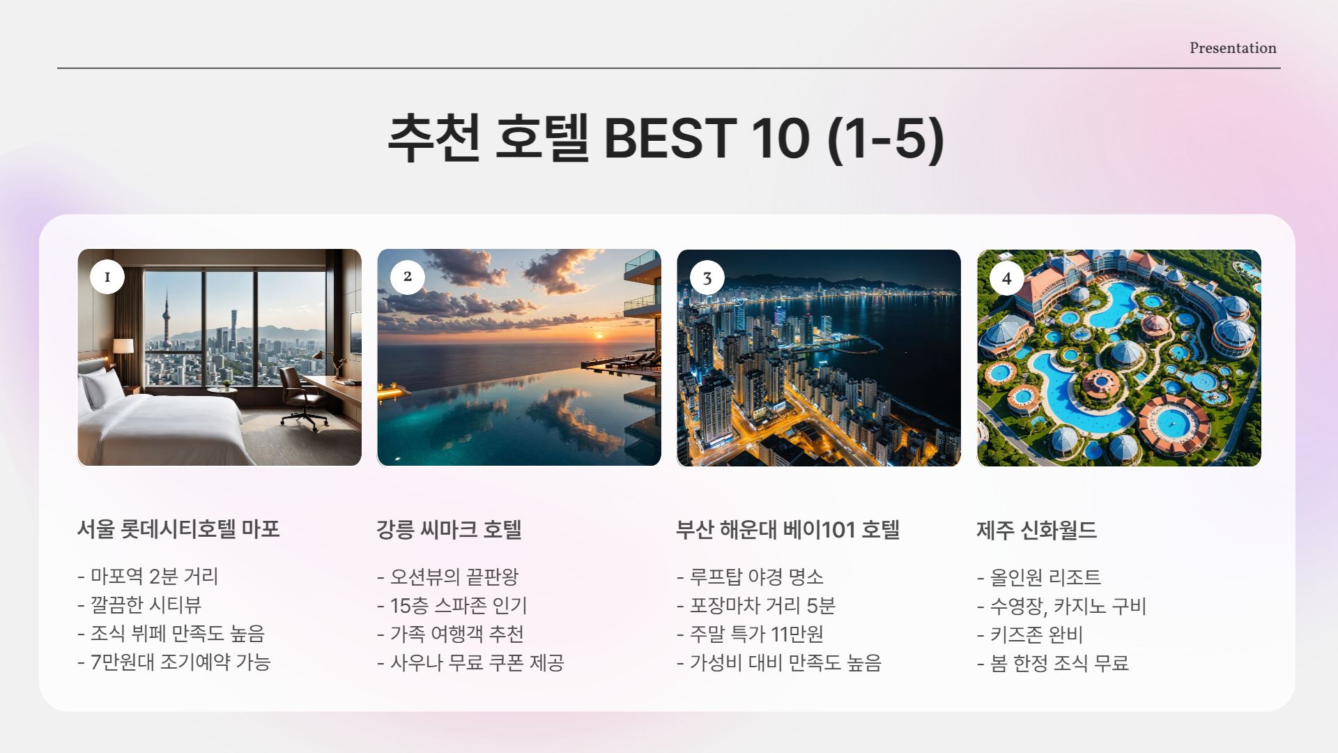 봄맞이 호텔 프로모션 BEST 10 – 지금 예약하면 반값!