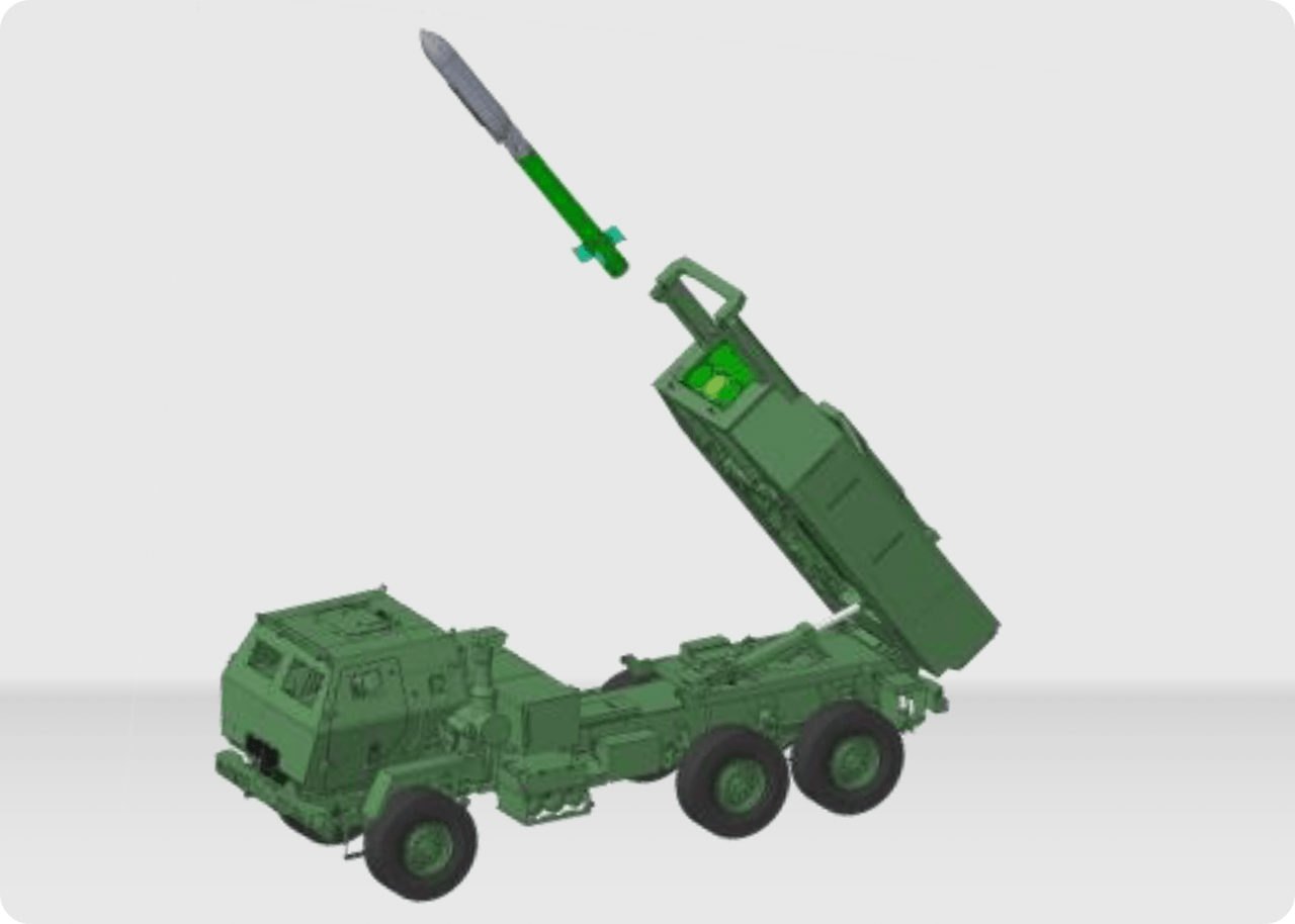 HIMARS 발사대에서 발사되는 CMMT의 개념도
