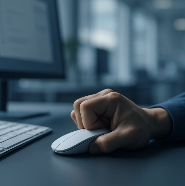 마우스를 꽉 쥐는 용서 없는 습관