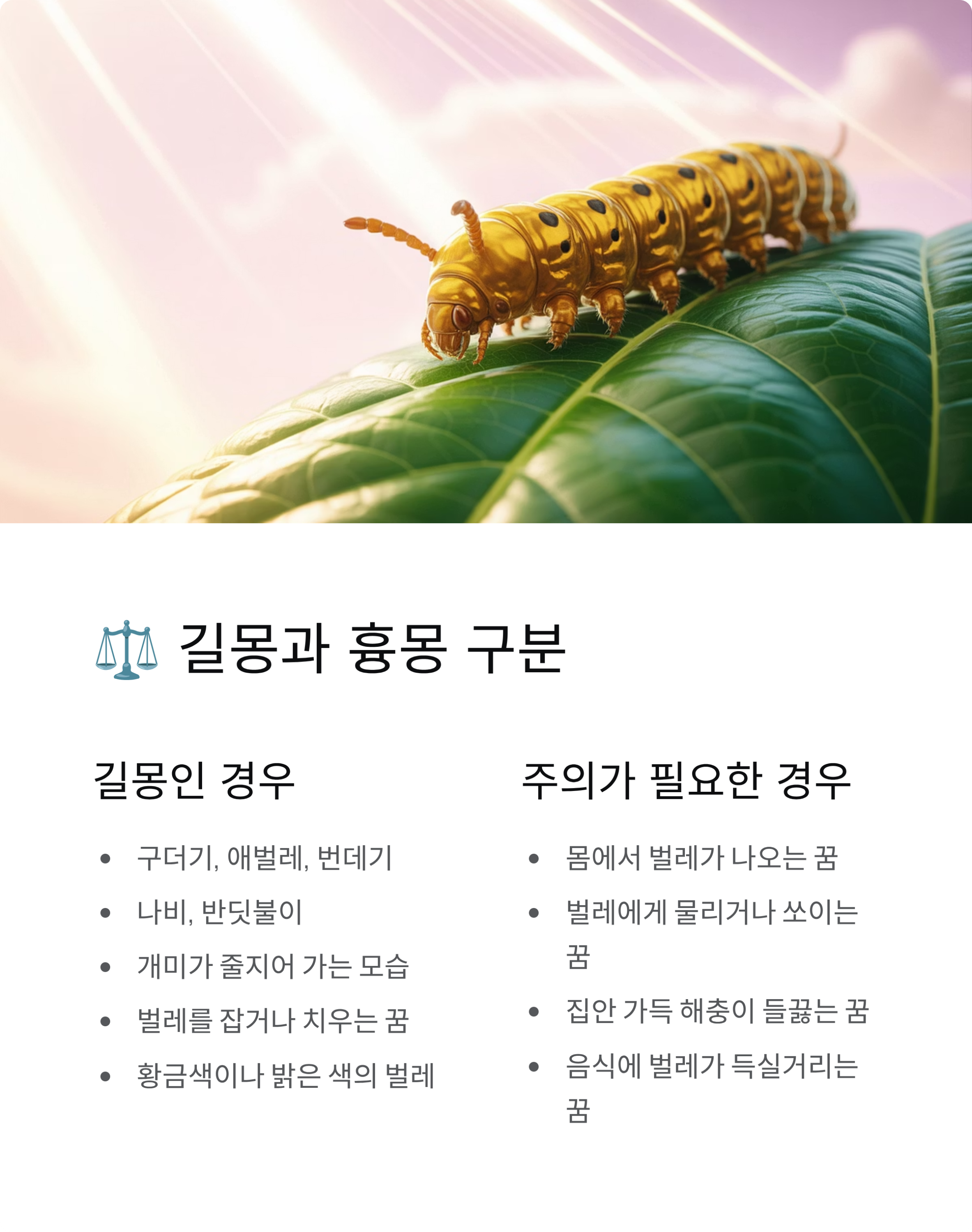 벌레꿈 해몽, 길몽일까 흉몽일까? 완벽 분석!