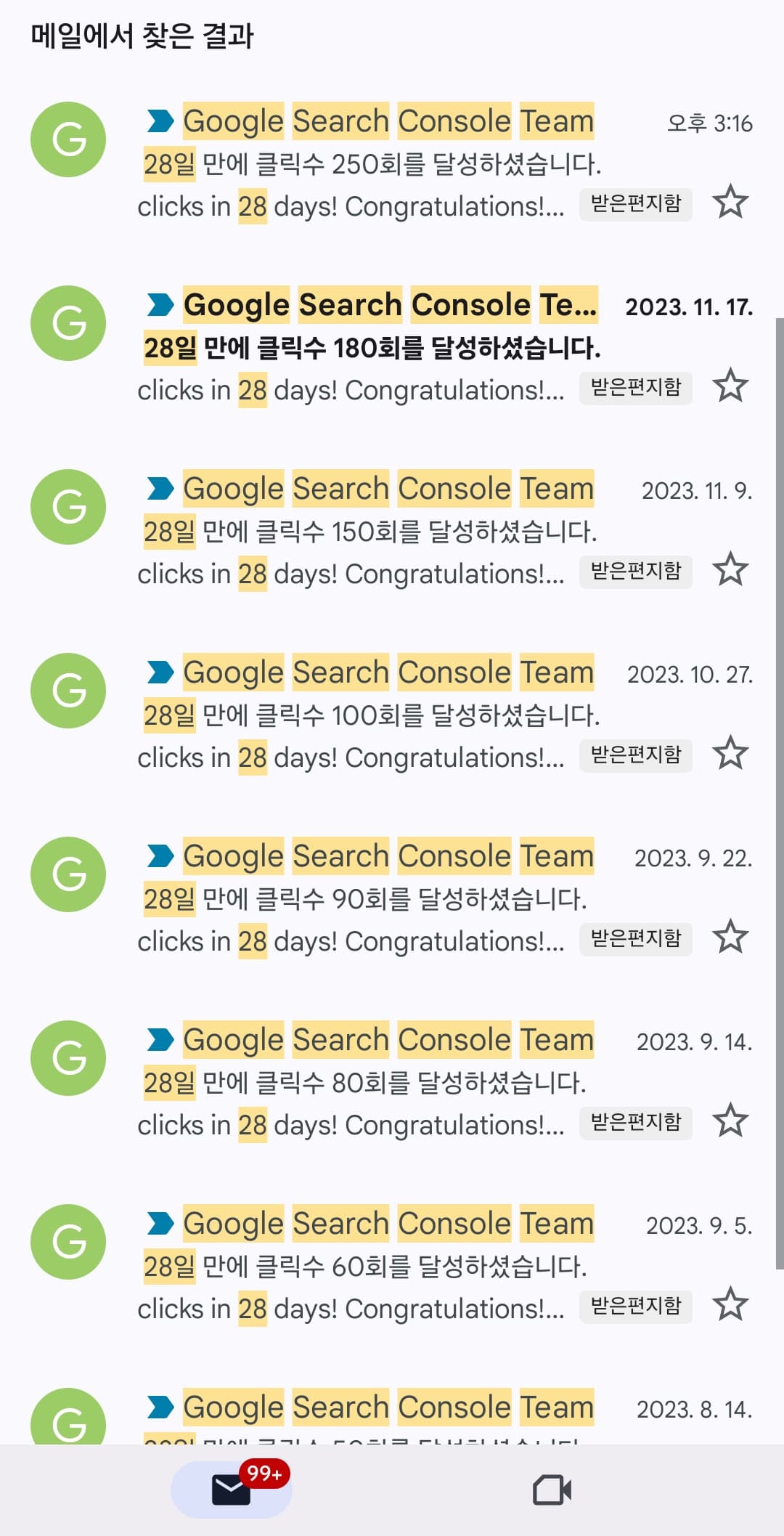 구글 클릭수