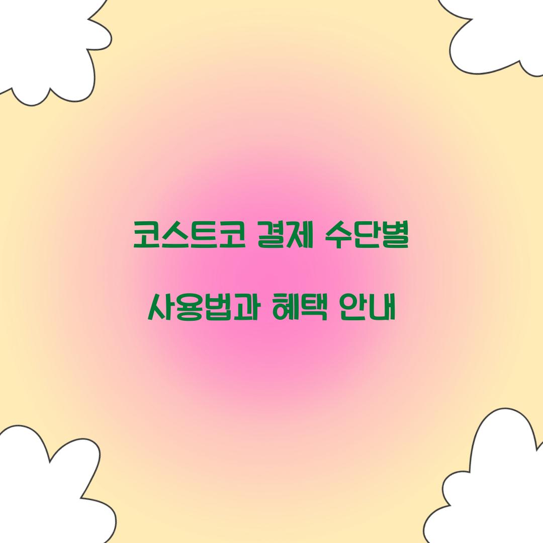 코스트코 결제 수단
