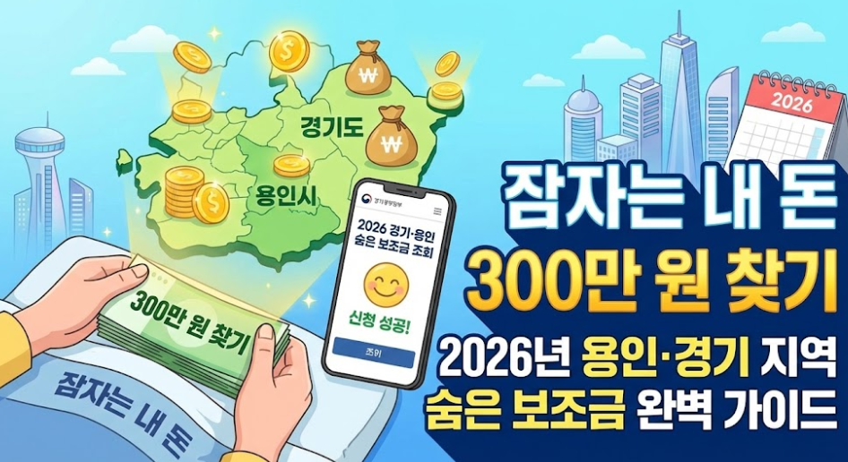 "잠자는 내 돈 300만 원 찾기" 2026년 용인·경기 지역 숨은 보조금 완벽 가이드