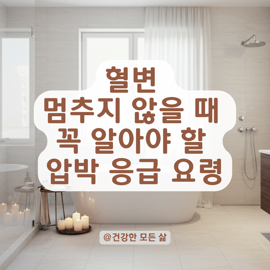 혈변이 멈추지 않을 때, 병원 가기 전 시도할 수 있는 압박 요령.