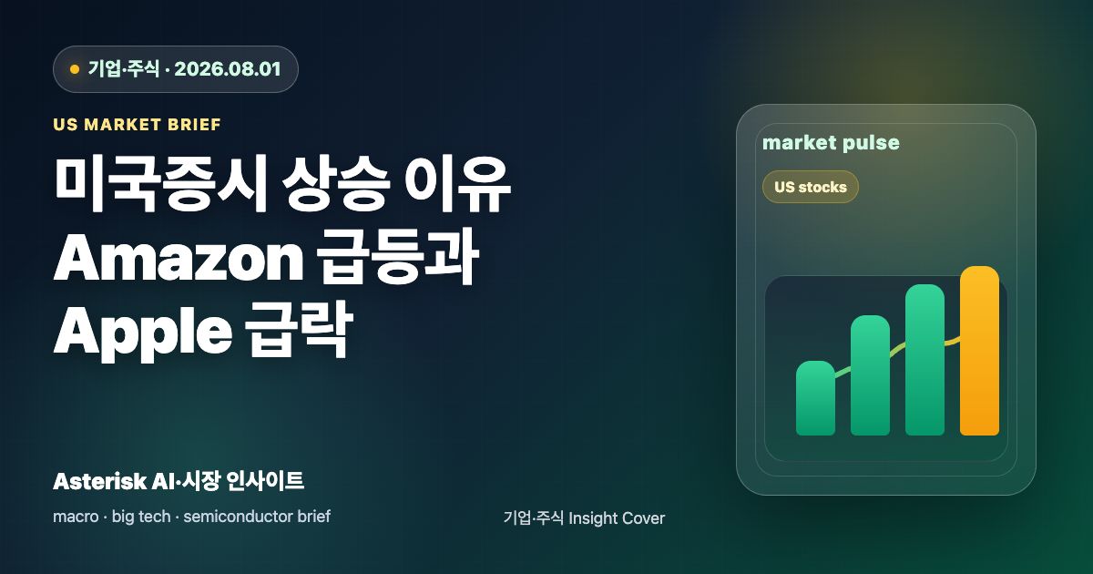 미국증시 상승 이유와 Amazon Apple 국채금리 흐름을 설명하는 타이틀 배너
