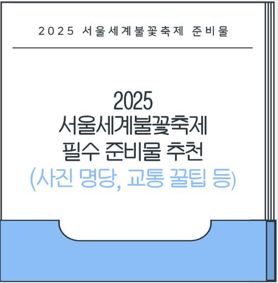 서울세계불꽃축제 필수 준비물 추천