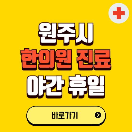 원주시 야간 휴일 한의원 한방병원 찾기 ❘ 24시 일요일 주말 연휴 응급진료 추천 잘하는 곳