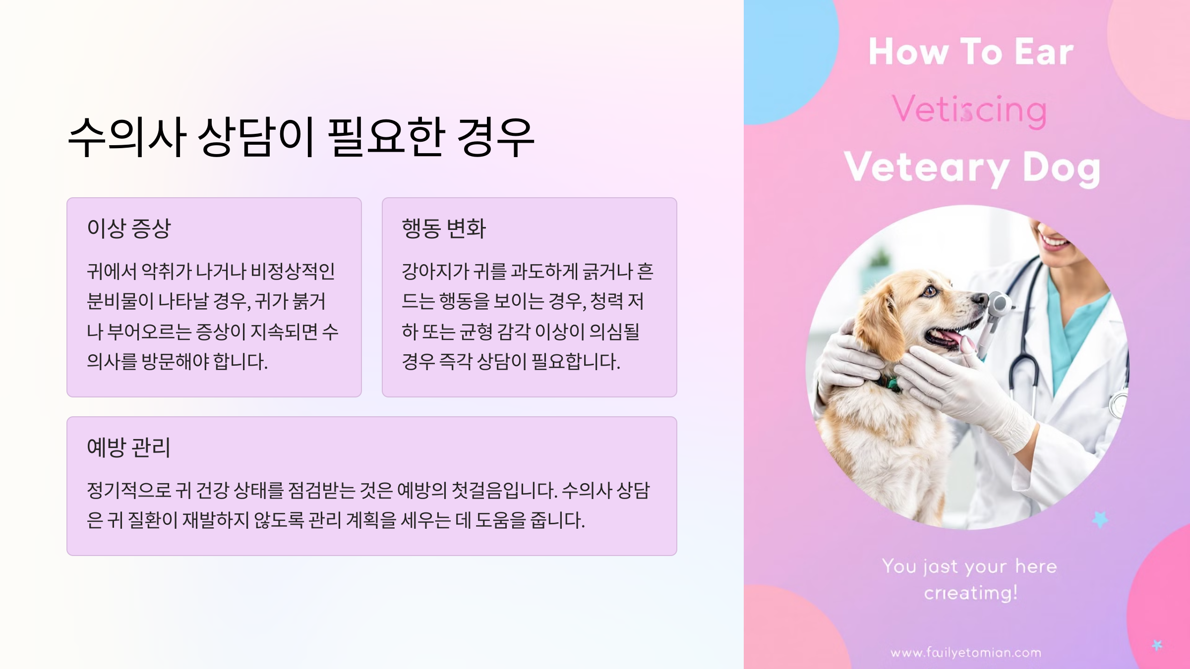 수의사 상담이 필요한 경우