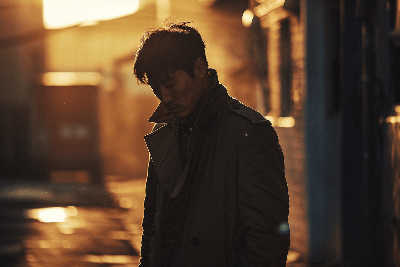 석양을-등지고-코트를-입고-서-있는-남성