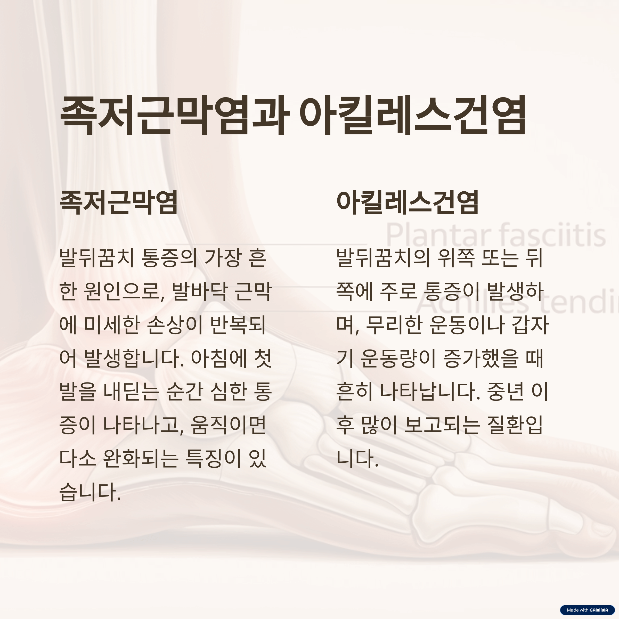 발뒤꿈치 통증의 대표적 원인 질환 5가지