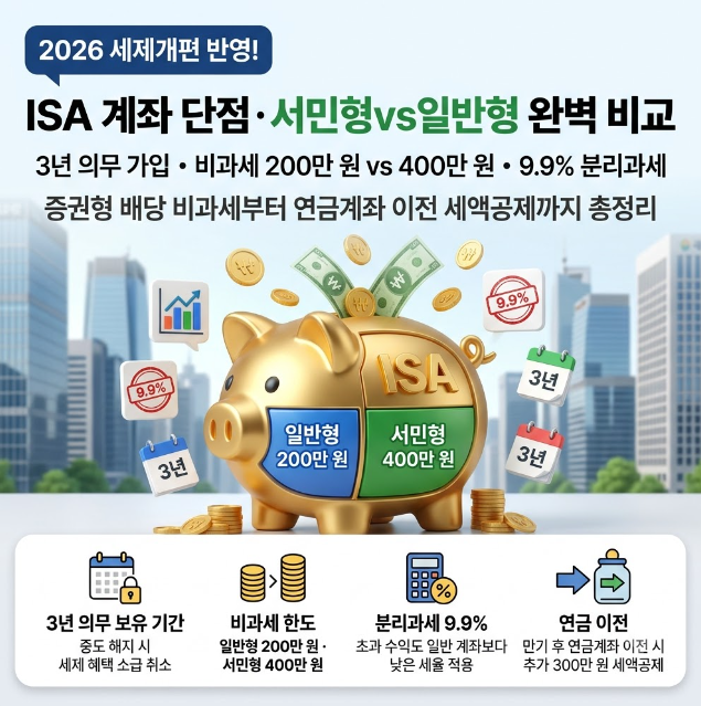 ISA계좌 단점 서민형 비교