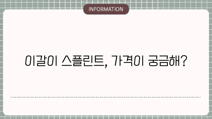 이갈이 스플린트 가격