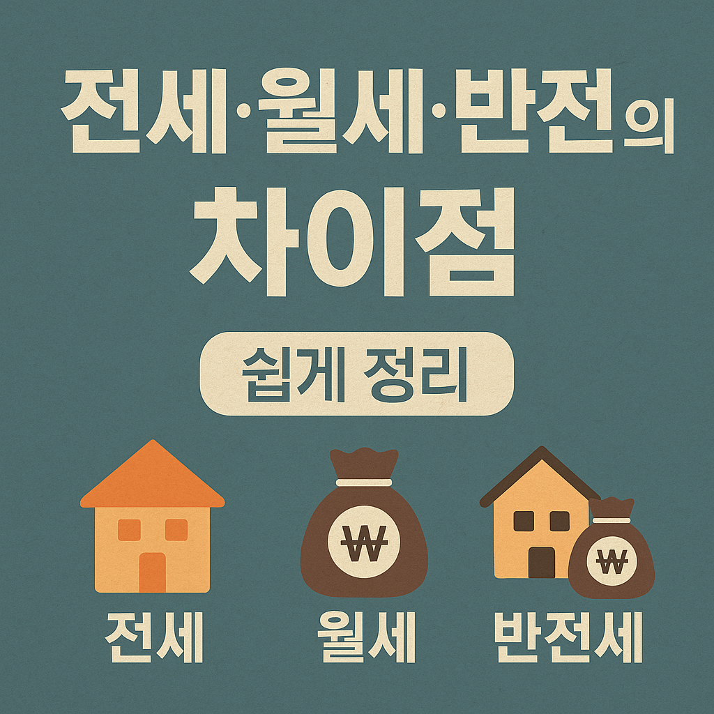 전세, 월세, 반전세 차이 쉽게 정리! &ndash; 내게 맞는 계약 방식은?