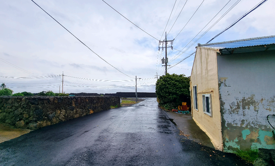 올레2코스 비가 그친 온평포구 마을의 고즈넉한 모습