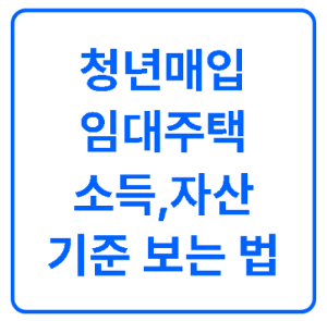 청년매입 임대주택 소득 및 자산 기준 포스터
