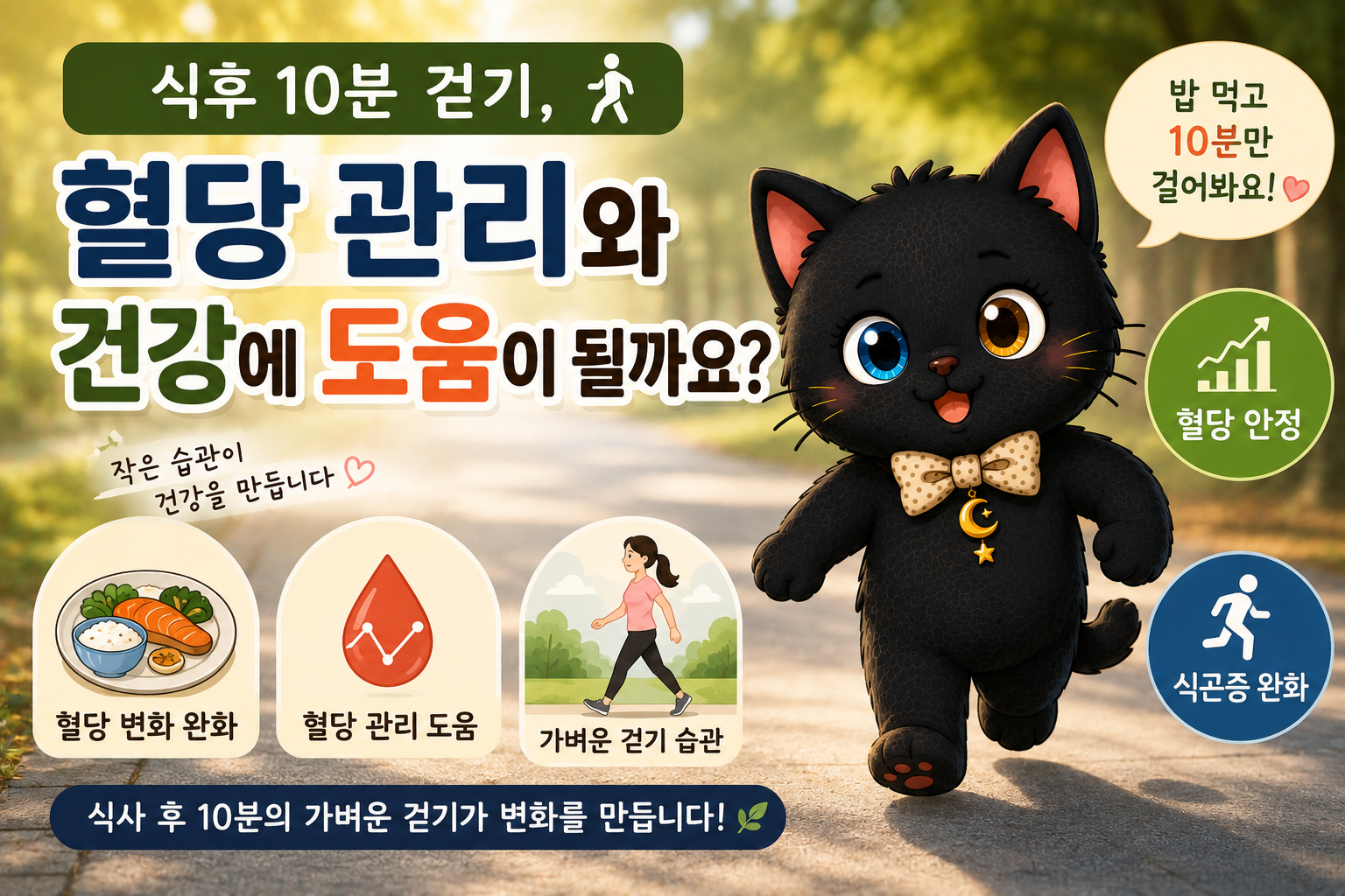 식후 10분 걷기, 혈당 관리와 건강에 도움이 될까요?