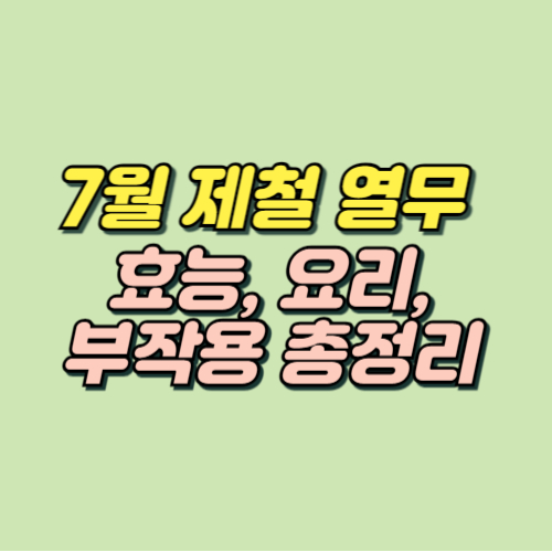 7월 제철음식 열무