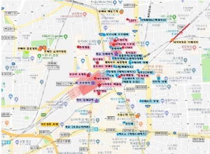 우메다 관광지도