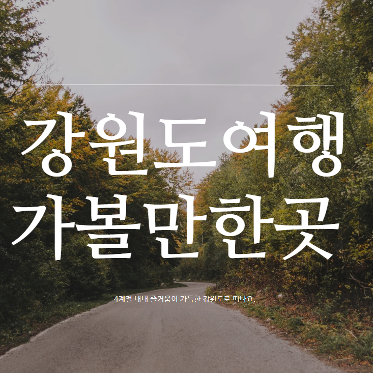 강원도 여행 가볼만한곳