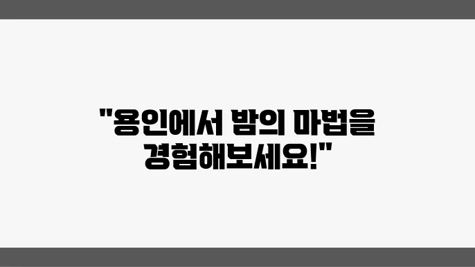 용인의 매력적인 야경