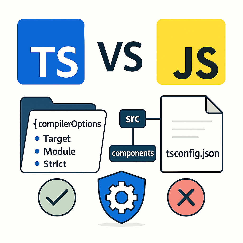 TypeScript와 기존 javascript의 대결 구조를 형상화,
그 아래로는 각 언어의 특징 및 구조 등을 이미지로 표현했다.