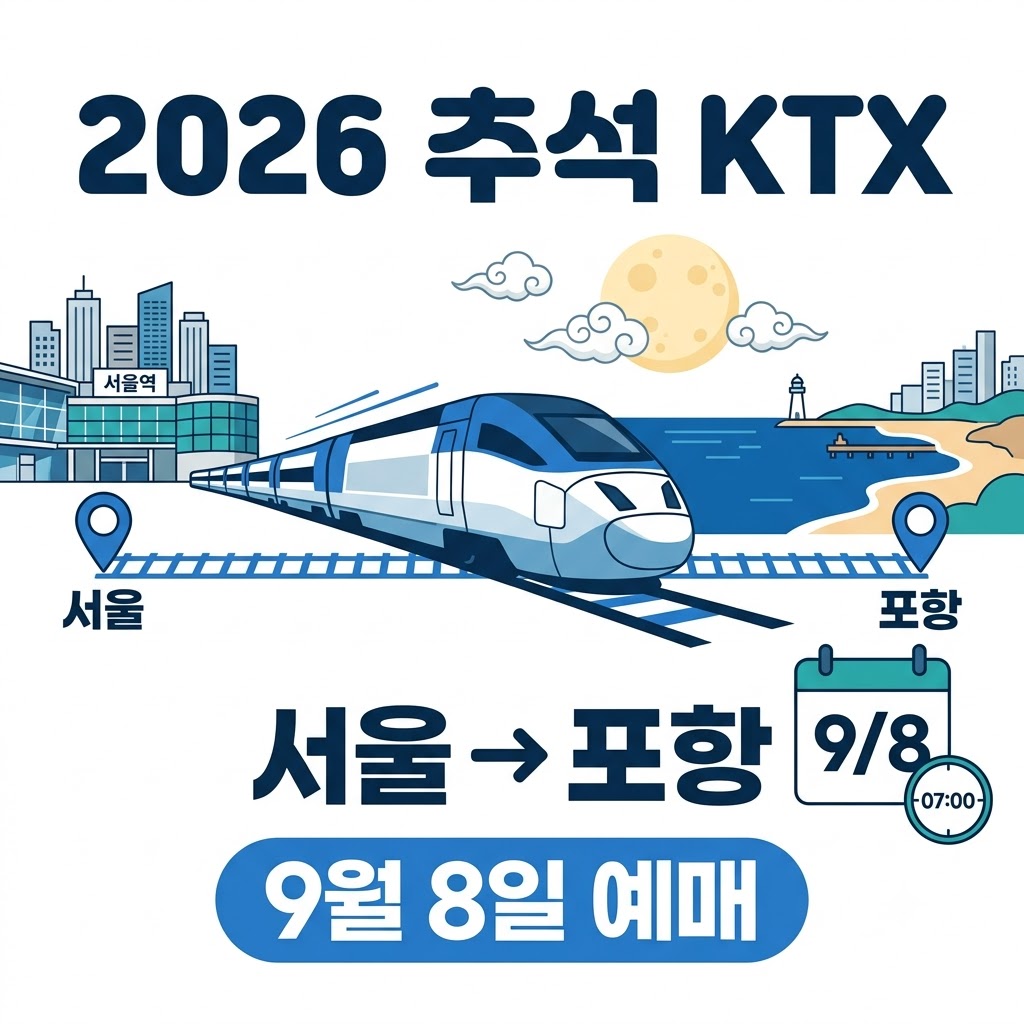 2026 추석 서울 포항 KTX 예매일 9월 8일 동해선 일정 안내 이미지