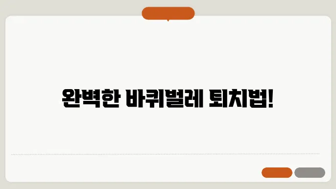 바퀴벌레 퇴치방법