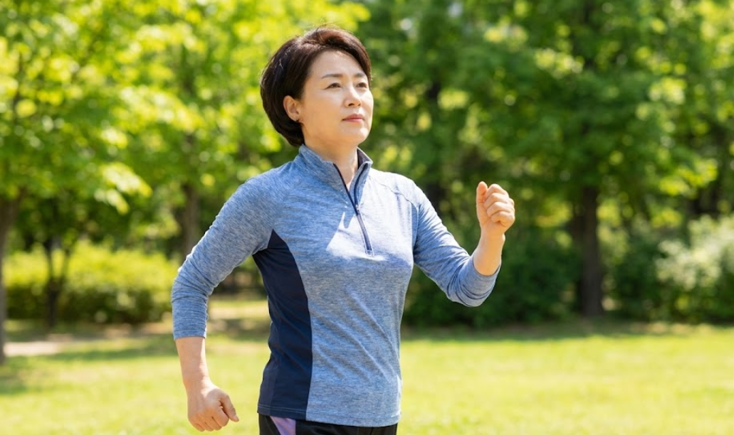 공원 산책 사진