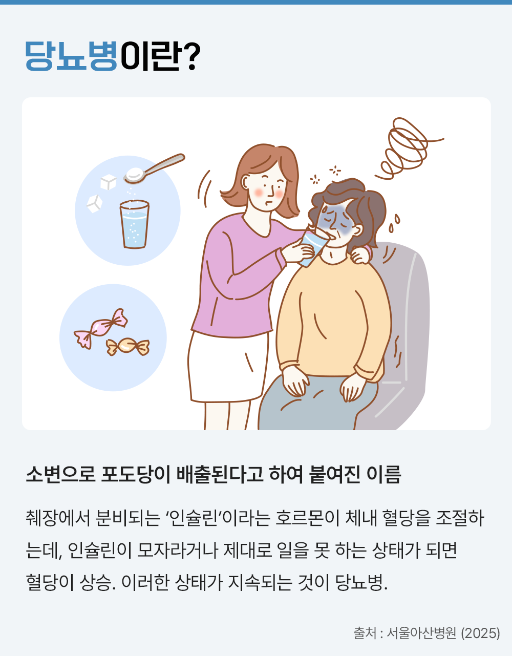 #당뇨병이란? #소변으로 포도당이 배출된다고 하여 붙여진 이름