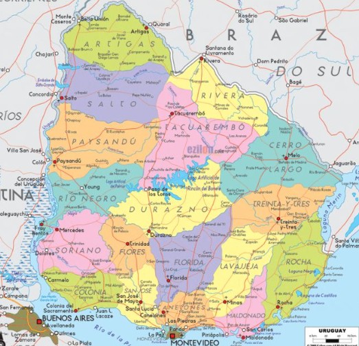 우루과이 지도 관련 사진
