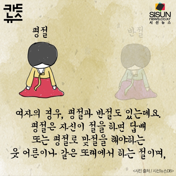 여자의 평절하는 모습