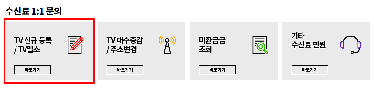 TV신규등록 , TV말소