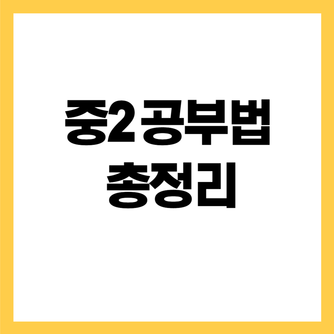 중2 공부법 총정리! 내신과 수행평가까지 완벽 대비하는 비법