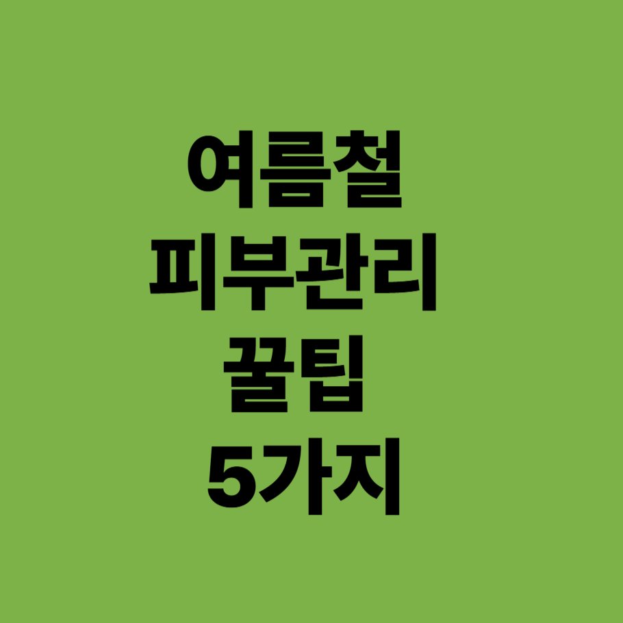 여름철 피부관리 꿀팁 5가지