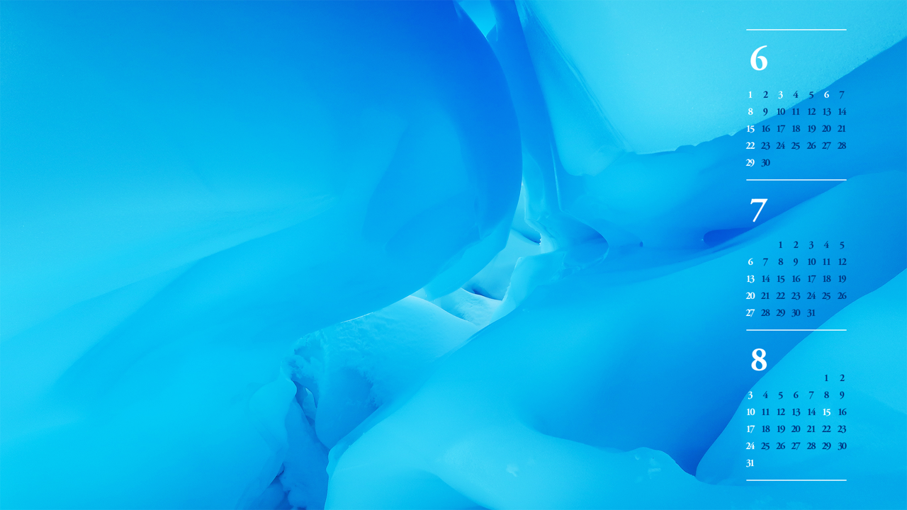 02 파란색 얼음 동굴 B - 2025년7월 노트북배경화면