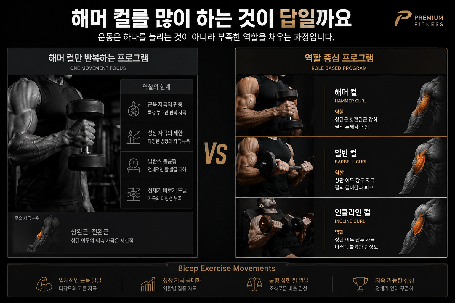 해머 컬를 많이 하는 것이 답일까요