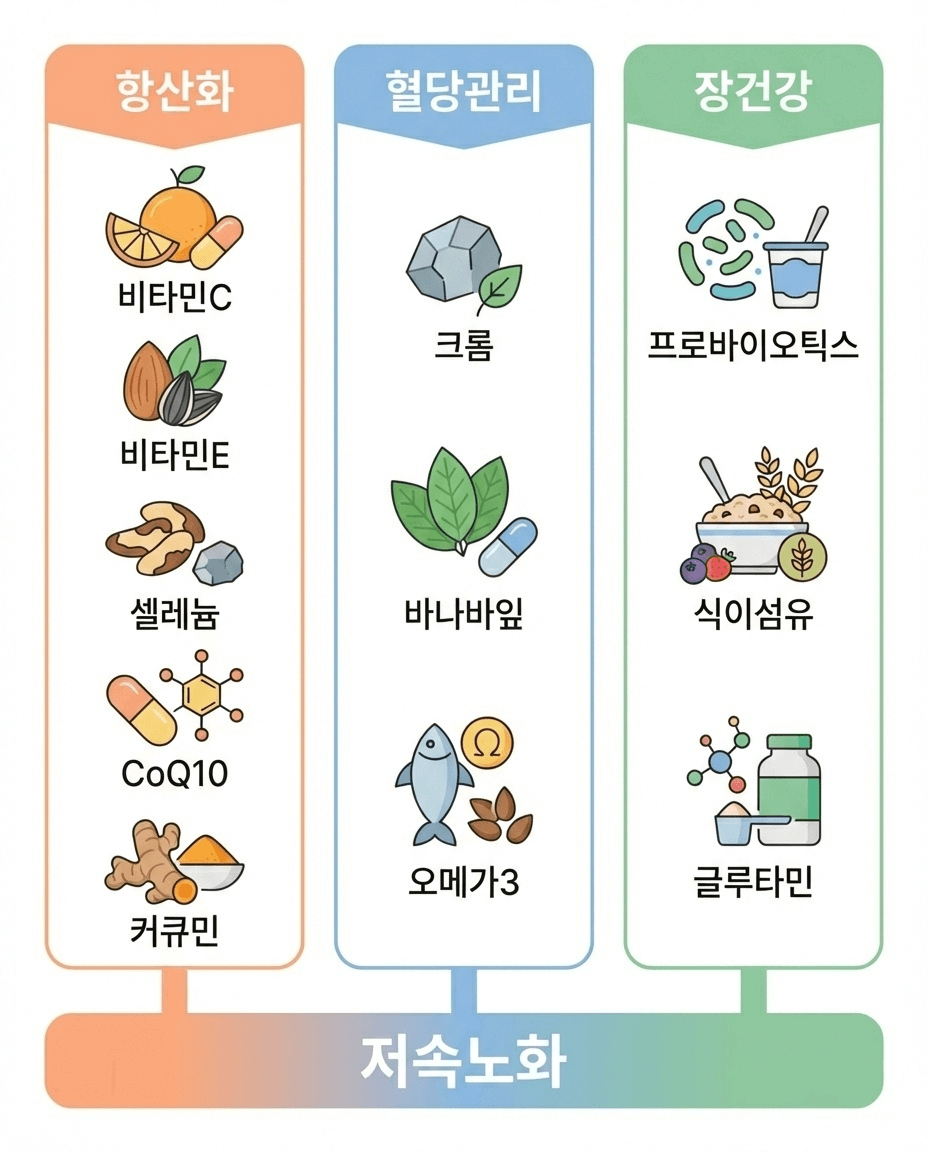 저속노화 영양제 3축