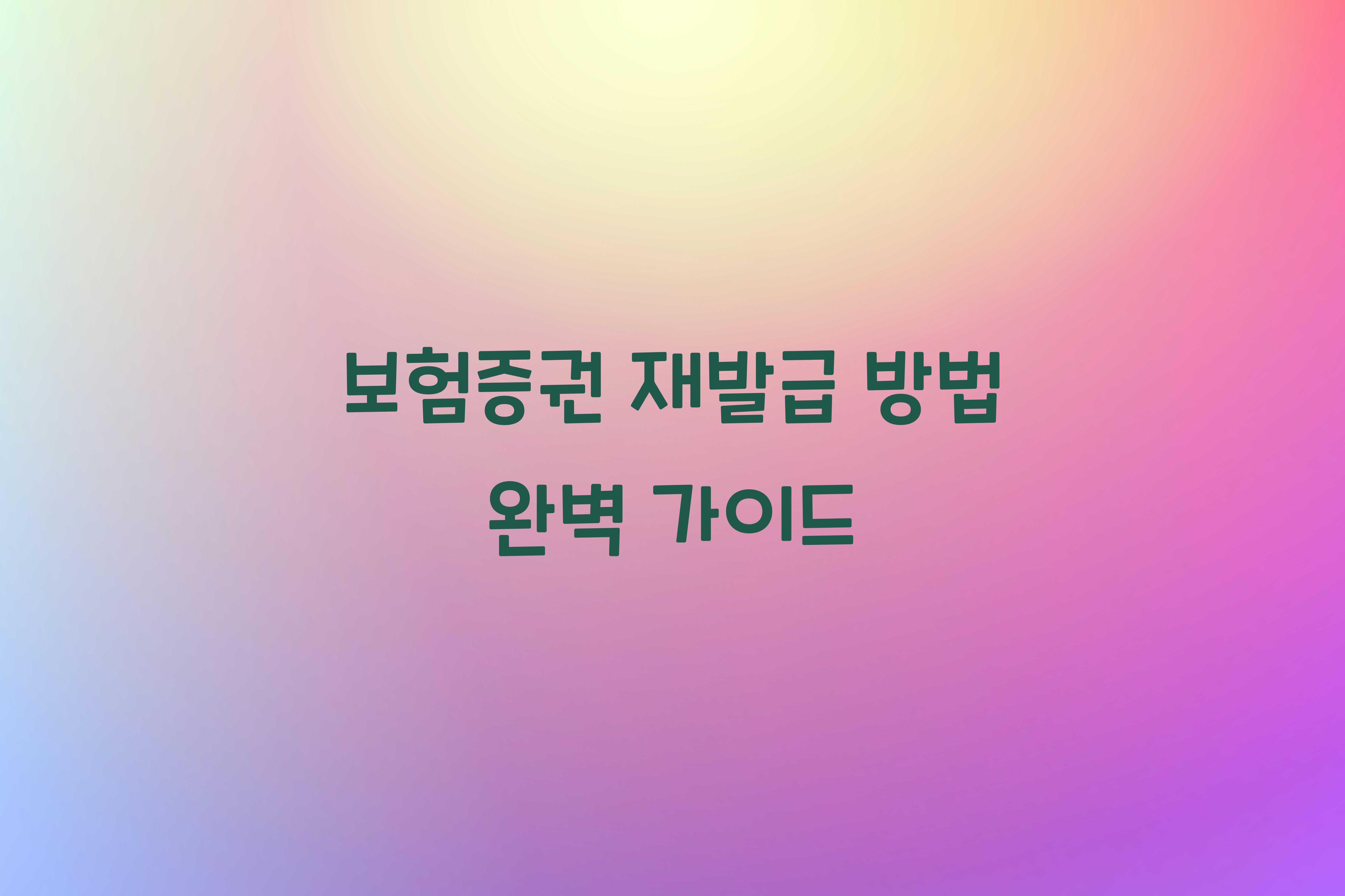 보험증권 재발급 방법