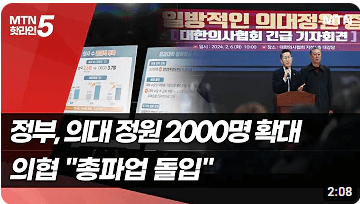5년동안 의대정원 2000명 증원 찬성 반대 파업예고