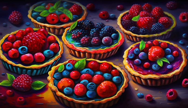 베리 타르트를 그린 그림