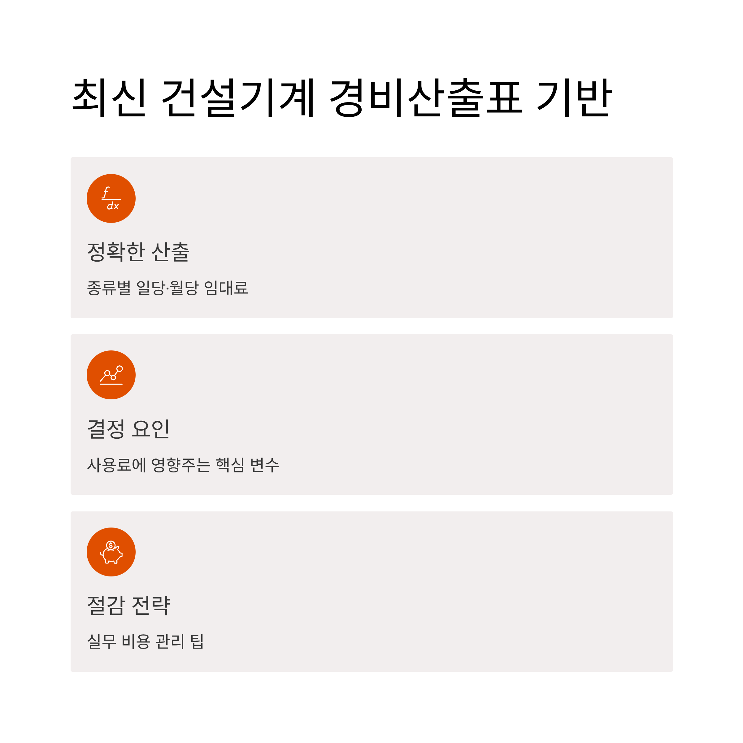 포크레인 사용료 2025 완벽 가이드 &ndash; 종류별 일당&middot;월가 비용부터 현장별 임대료까지 한눈에!