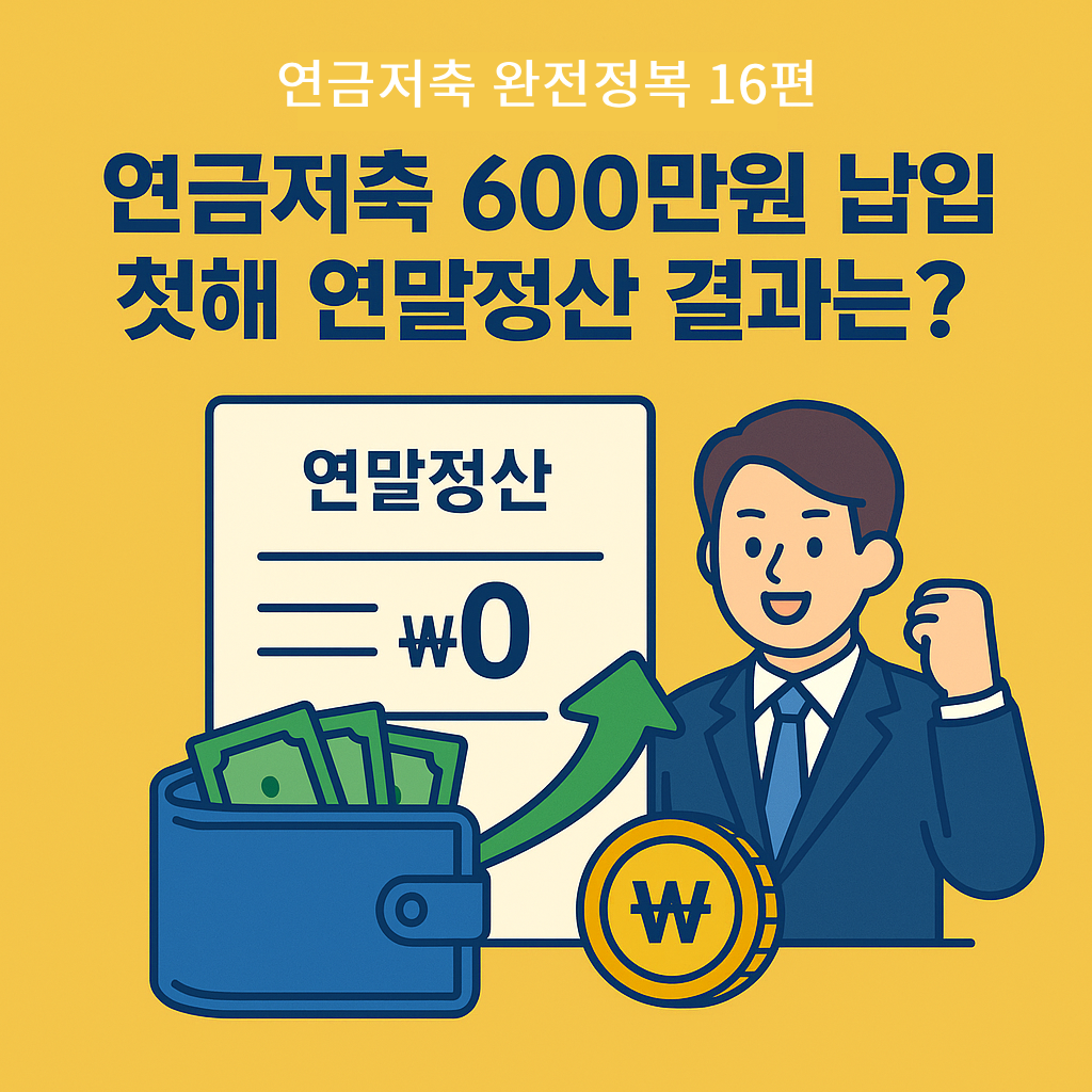 연금저축 완전정복 16편: 600만원 납입 첫해 연말정산 결과