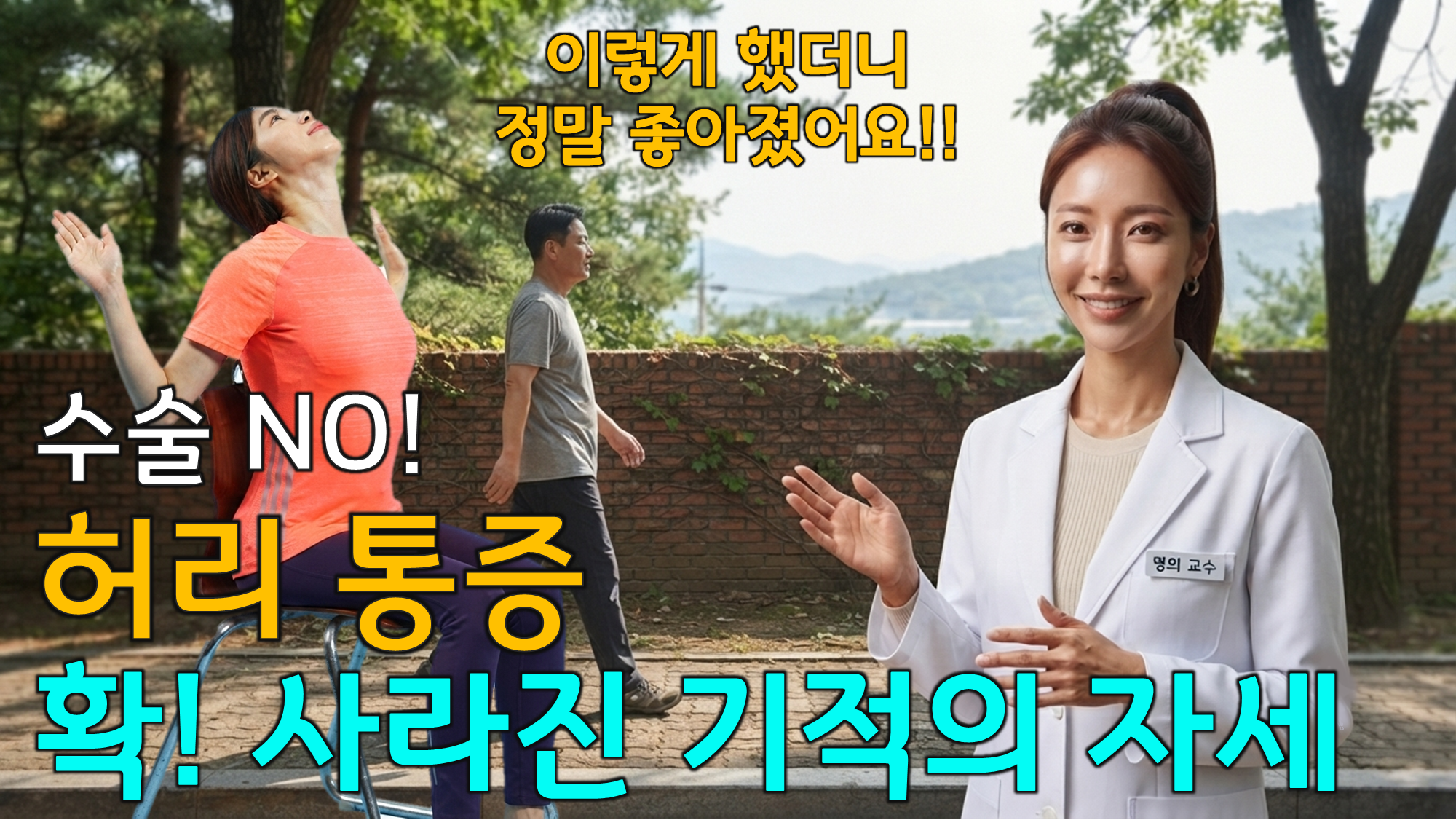 허리 통증 기적의 자세 (나쁜습관들, 디스크 운동, 신전동작)