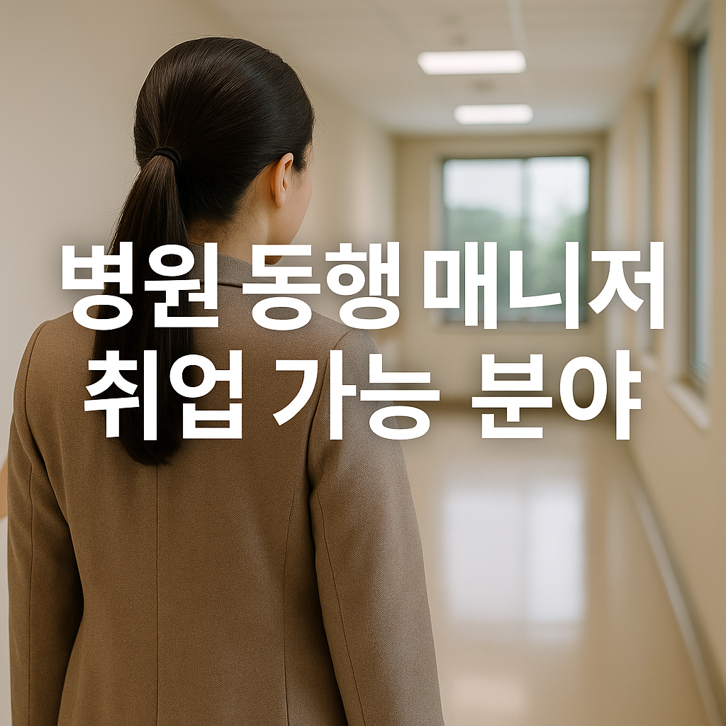 병원 동행 매니저 취업 가능 분야