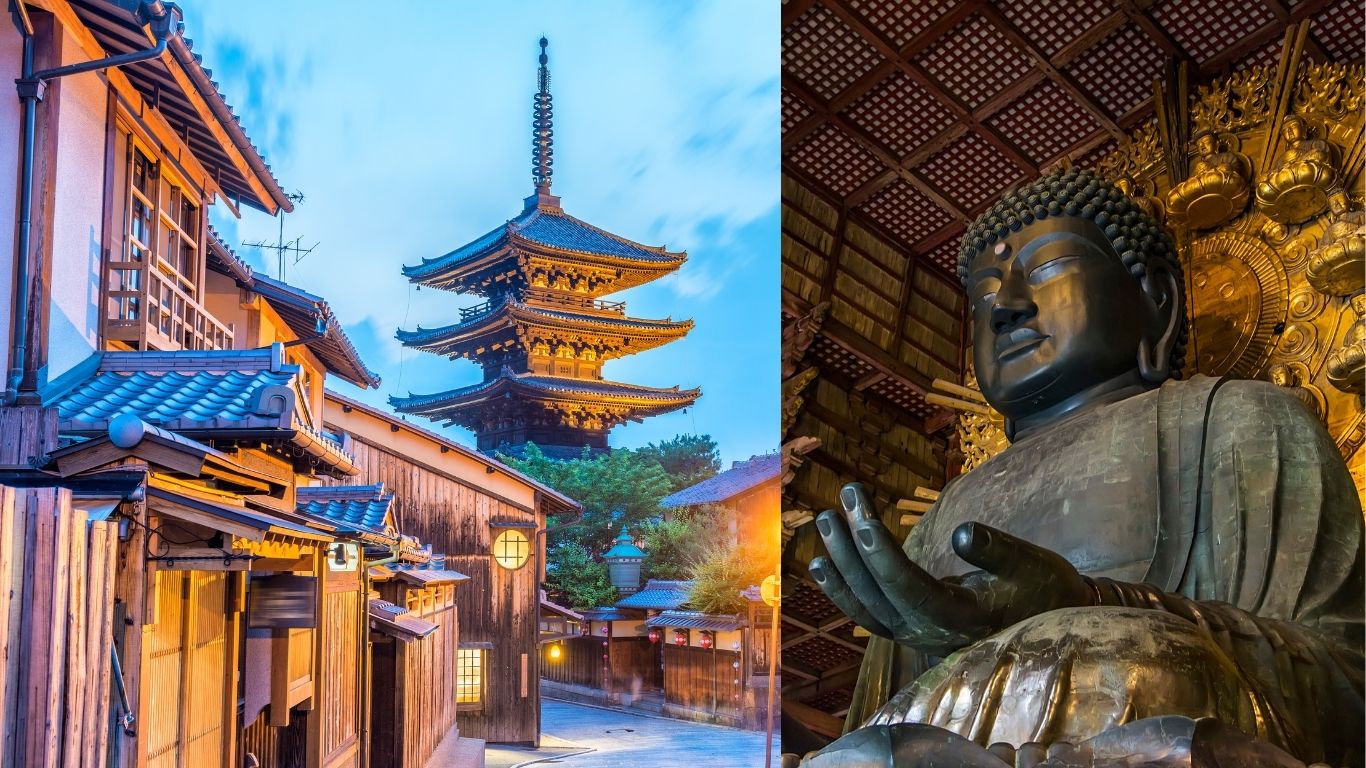 도다이지와 나라의 불상 이미지