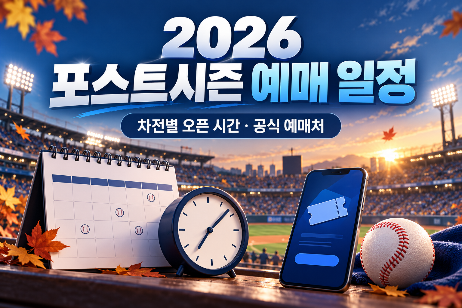 2026 포스트시즌 예매 일정 - KIA–LG 준플레이오프 차전별 오픈 시간