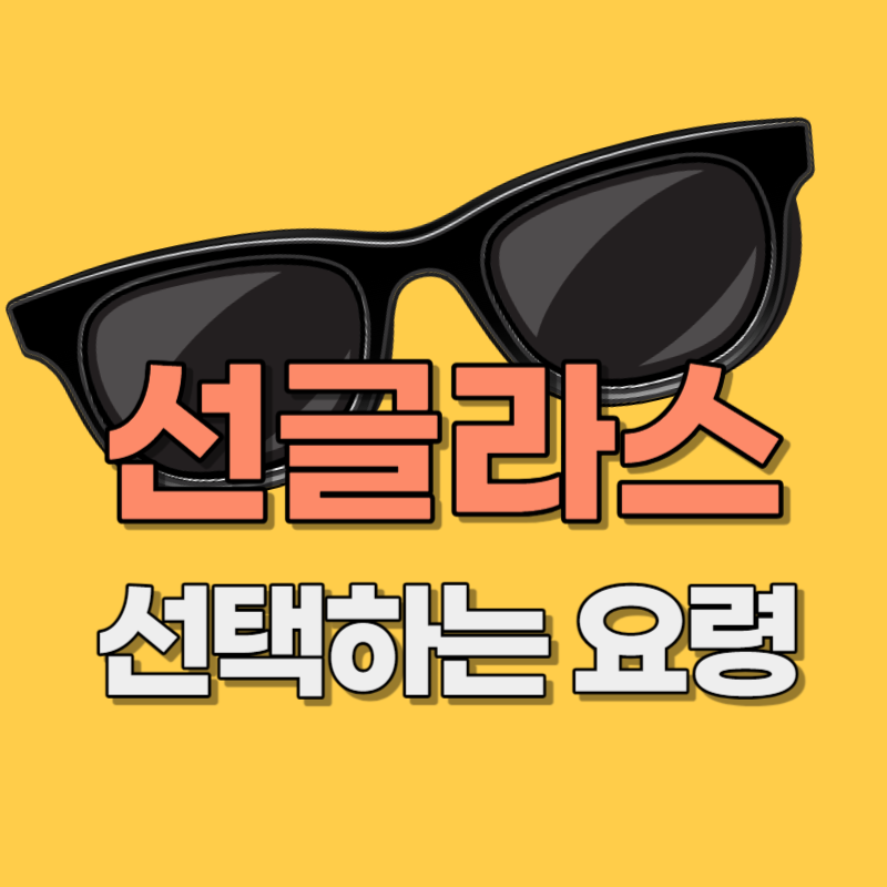 선글라스 선택 요령