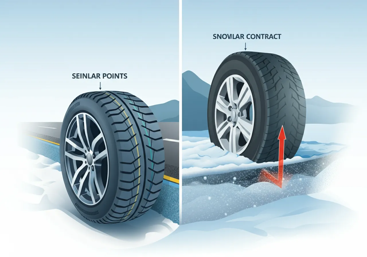 스노우 타이어와 일반 타이어의 차이점