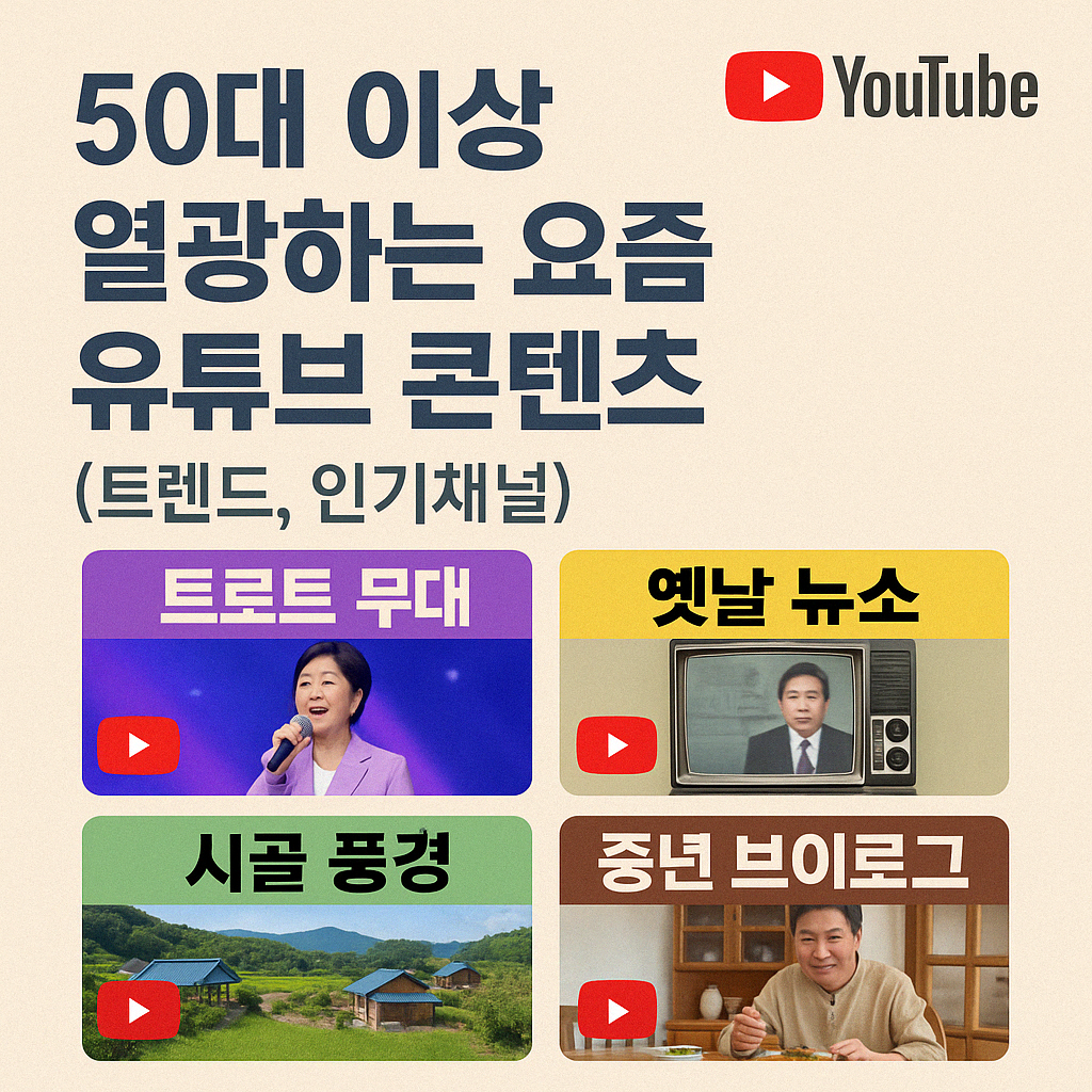 50대 이상이 열광하는 요즘 유튜브 콘텐츠